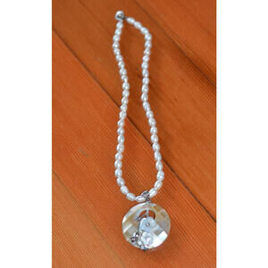 Vintage Teng Yue Freshwater Pearl Necklace Signed Clasp 16"